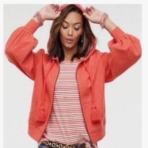 Cabi Deluxe Hoodie Womens Cotton Long Sleeve Sweatshirt Tangerine Size Small